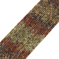 Genuine Green Brown Garnet Round Faceted Beads, 3mm, Sku#U1506