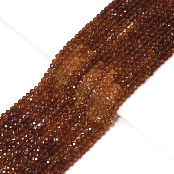 4mm Genuine Brown Garnet Round Faceted Beads, Sku#U1508