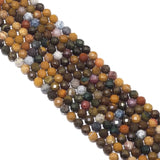 Genuine Ocean Jasper Round Faceted Beads, 8mm, Sku#U1516