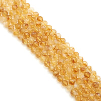 Genuine Citrine Round Faceted Beads, 8mm, Sku#U1517