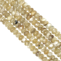 Genuine Golden Lepidolite Smooth Rondelle Beads, 4x6mm/5x8mm, Sku#U1602