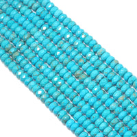 Faceted Rondelle Blue Turquoise Beads, 2x4mm/4x6mm/5x8mm, Sku#U1591