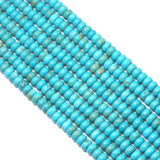 Smooth Rondelle Blue Turquoise Beads, 4x6mm/5x8mm, Sku#U1592