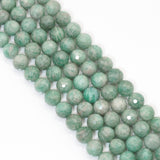 Genuine Russian Amazonite Round Faceted Beads, 8mm/10mm, Sku#U1612