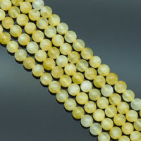 Yellow Gypsum Round Smooth Beads, 6mm/8mm/10mm, Sku#U1628