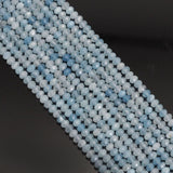 4x6mm Genuine Aquamarine Faceted Rondelle Beads, Sku#U1651