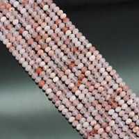 3x5mm Cherry Blossom Agate Faceted Rondelle Beads, Sku#U1665