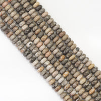 Genuine Fossil Coral Rondelle Smooth Beads, 5x8mm, Sku#U1676