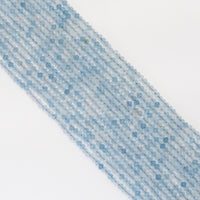 Genuine Aquamarine Faceted Rondelle beads, Sku#U1696