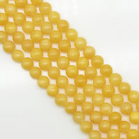 Natural Honey Jade Round Smooth Beads, Sku#U1727