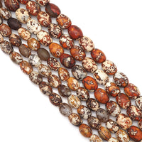 Red Brown Tibetan Agate Barrel Beads, Sku#U1738