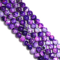 Purple Agate Round Smooth Beads, Sku#U1744