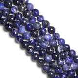 Genuine Sodalite Round Faceted Beads, Sku#U1750