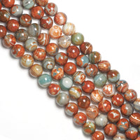 Blue Orange Agate Rund Smooth Beads, Sku#U1753