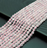 High Quality Natural Faceted Round Rose Quartz beads, 2mm/3mm/4mm Pink Gemstone beads, Sparkly Rose Quartz Beads, 15.5inch strand, SKU#U357