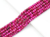 Natural Quality Fuchsia Tiger Eye Rondelle Faceted Beads, Sku#UA293