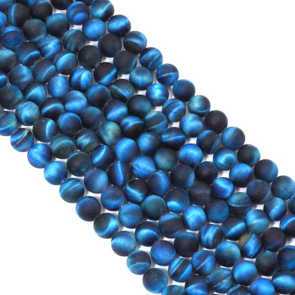 High Quality Blue Tiger Eye Matt Round Smooth Beads, 8mm/10mm/12mm, Sku#UA304