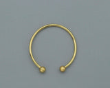 Gold Cuff Bangle bracelets with ball end, Sku#X292