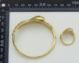 CZ Snake Adjustable Bracelet and Rings, Sku#X318