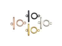 1 Set Gold and Silver Plated Toggle Clasp, Toggle Clasp, T-Closures, 14mm, sku#Y255 Bestbeads&Beyond