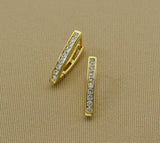 CZ Micro Pave Thin Triangle V Shape Earring, Sku#Y624