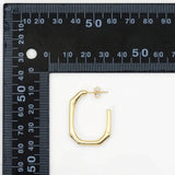 Gold Rectangle Geometry  Earrings, Sku#Y784