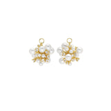 Gold CZ White Pearl Cluster Charm, Sku#Y809