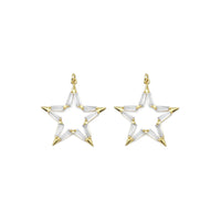 Clear Baguette CZ Gold Five Point Star Charm, Sku#Y821