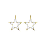 Clear Baguette CZ Gold Five Point Star Charm, Sku#Y821