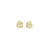 Gold Twisted three lines ear cuff, Sku#Y822