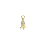 Gold CZ Rocket Charm, Sku#Y872