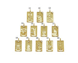 Gold Tarot Card Pendant, Sku#Z1422