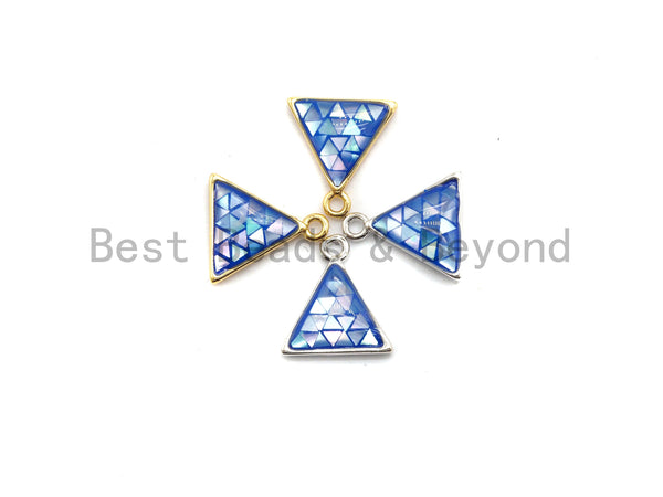 100% Natural Royal Blue Color Shell Triangle Pendant Charms, Blue Color Shell Pendant, Shell Jewelry Making, Shell Finding, 11x12mm,SKU#Z306