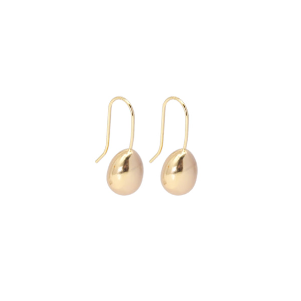 Gold Egg Shape Dangle Earrings, Sku#ZX142