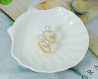 Butterfly and Pearl Open Ring, Sku#ZX47