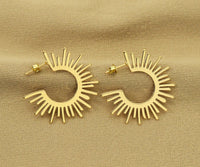 Gold Sunshine Latch Back Closure Earrings, Sku#ZX58