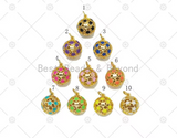 Colorful Enamel Five Point Star On Round Ball Shape Pendant,18K Gold Filled Round Ball Charm, Necklace Bracelet Charm Pendant, Sku#LD190