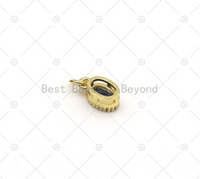 Colorful Big CZ Micro Pave Oval Shape Pendant,18K Gold Filled Oval Charm, Necklace Bracelet Charm, Sku#LK522