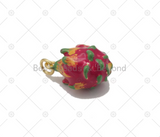 Colorful Enamel Dragon Fruit Shape Pendant,18K Gold Filled Pitaya Charm, Necklace Bracelet Charm Pendant, Sku#Y584