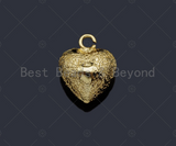 Brushed Gold Puffy Heart Charm/Pendant, Heart Shape Charm, Gold  Pendant, Gold plated charm, 12mm, Sku#Y330