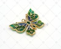 Colorful Enamel Butterfly Shape Pendant,18K Gold Filled Fuchsia CZ Micro Pave Butterfly Charm, Necklace Bracelet Charm Pendant, Sku#LK571