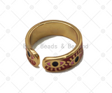 Colorful Enamel Evil Eye Adjustable Ring, 18K Gold Filled Evil Eye Open Ring, Enamel Open Ring, Statement Ring,Sku#Y581