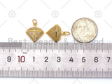 CZ Micro Pave Diamond Shape Pendant/Charm, 18K Gold Filled Diamond Charm, Necklace Bracelet Charm Pendant, 16x15mm,Sku#Y484