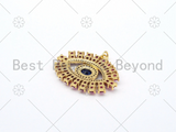Large Bargutte CZ Micro Pave Evil Eye Shape Pendant/Charm, Gold Filled Evil Eye Pendant, 30x42mm,Sku#LK421