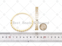 CZ Micro Pave Bangle Bracelet, 18K Gold Filled Big CZ Cuff Bracelet, Open Bracelet, Fashion Jewelry, Sku#LK489