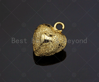 Brushed Gold Puffy Heart Charm/Pendant, Heart Shape Charm, Gold  Pendant, Gold plated charm, 12mm, Sku#Y330