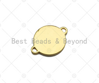 Black Enamel Heart On Round Coin Shape Connector, 18K Gold Enamel Link, Necklace Bracelet Charm Pendant,18x23mm,Sku#Z1329
