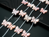 1/10pcs Natural Mother of Pearl beads, 16x20mm Light Pink Pearl Butterfly Carved Beads, SKU#T101