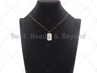 CZ Enamel White Black Turquoise Star on Rectangle Shape Pendant, Enamel Dog Tag pendant, Enamel Jewelry, 16x25mm,sku#LK139