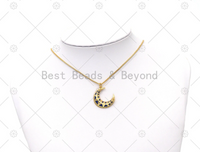 Enamel Cresent Moon Charm, Sku#Z1421